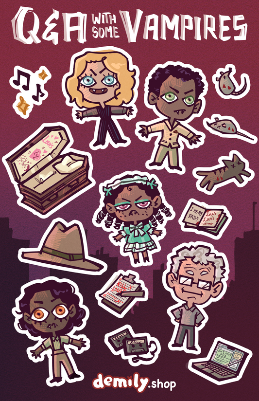 Q&A with some Vampires Sticker Sheet
